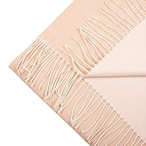 Alpaca wool light beige double sided scarf